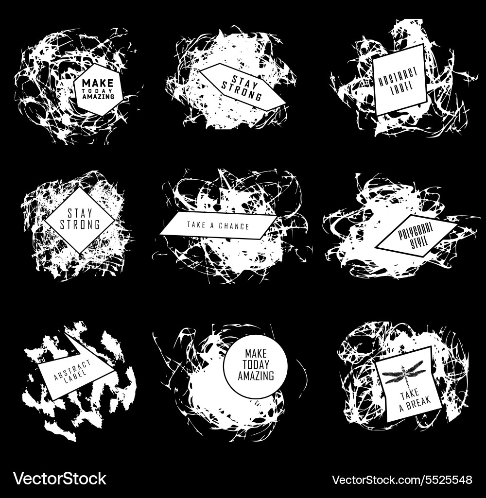 Abstraktes Set von Blobs Spritzetiketten Vektorbild