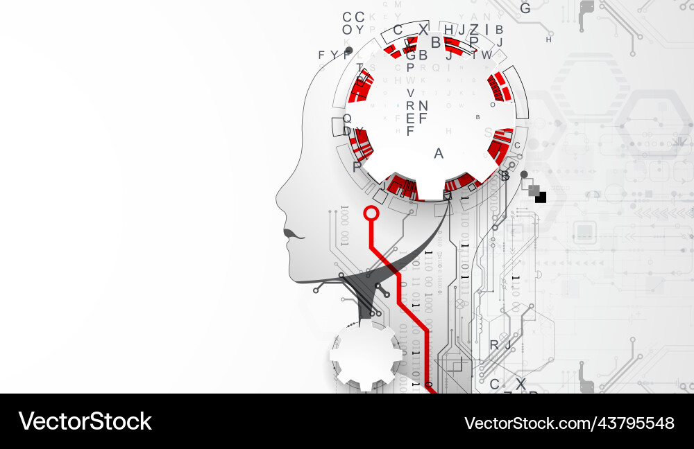 Artificial intelligence technical background Artificial intelligence technical background vector image