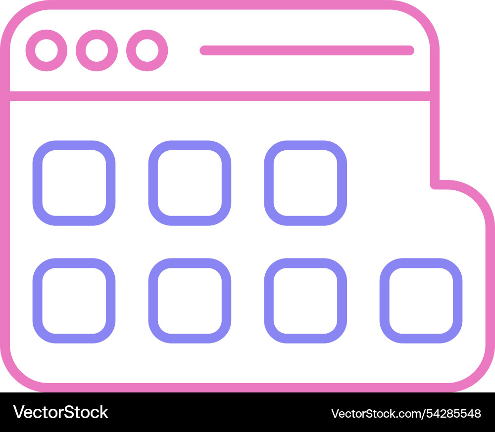 Browser line two colour icon Vector Image