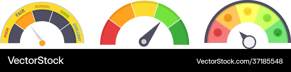 Credit limit indicators with color levels from vector image