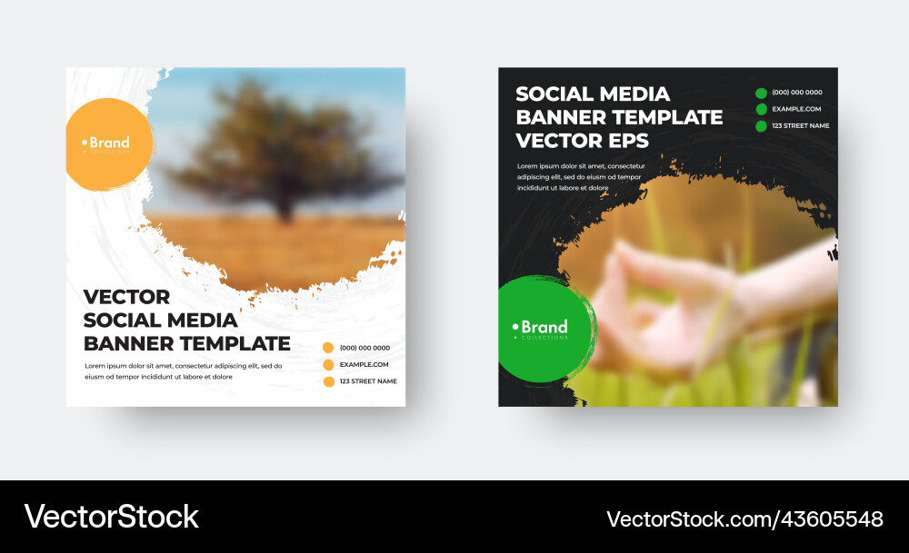 Eps web banner template with round elements Vector Image