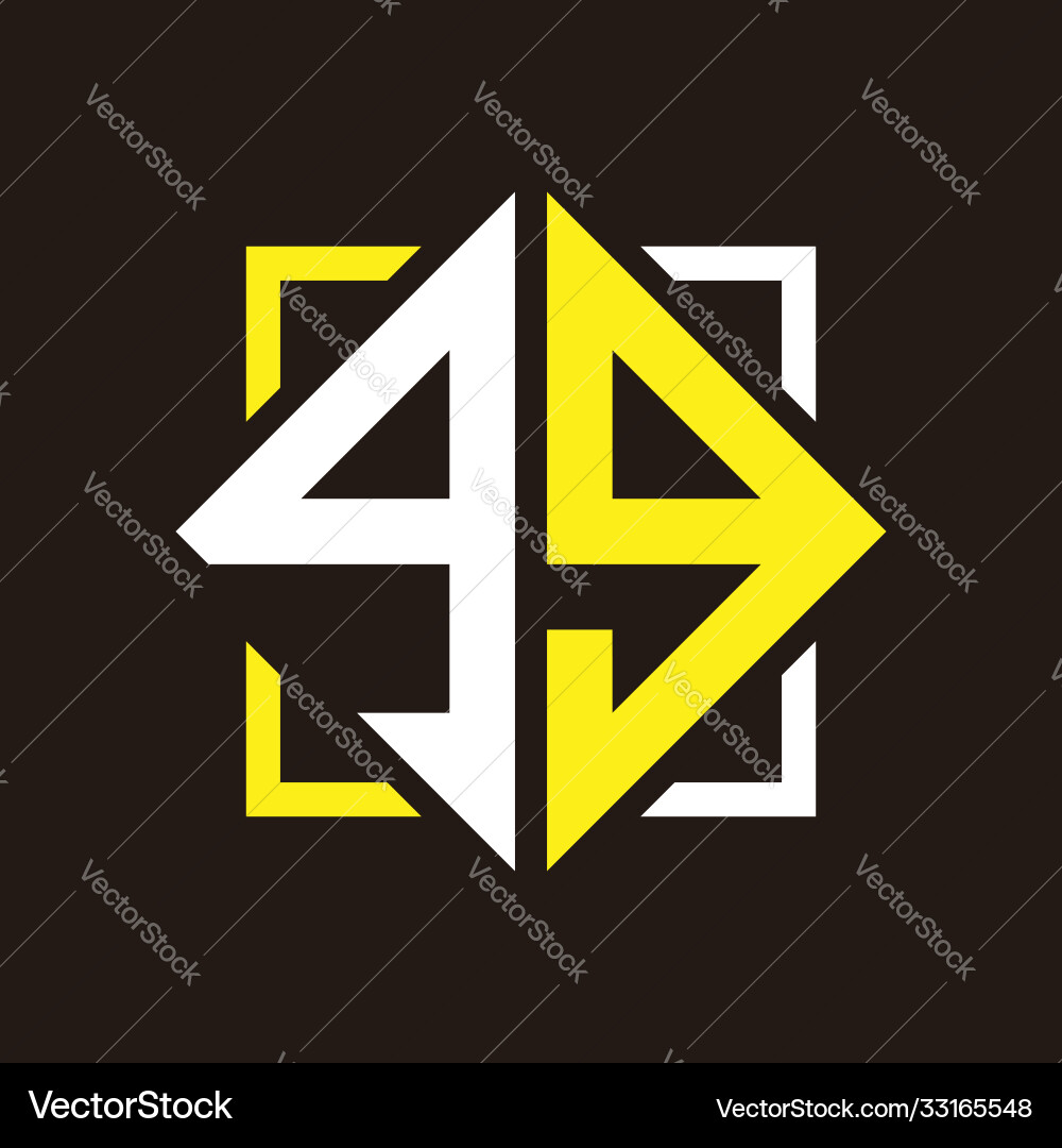 G initials quadrangle monogram with square G initials quadrangle monogram with square Vector Image