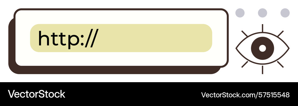 Internet address bar with eye icon representing Internet address bar with eye icon representing vector image