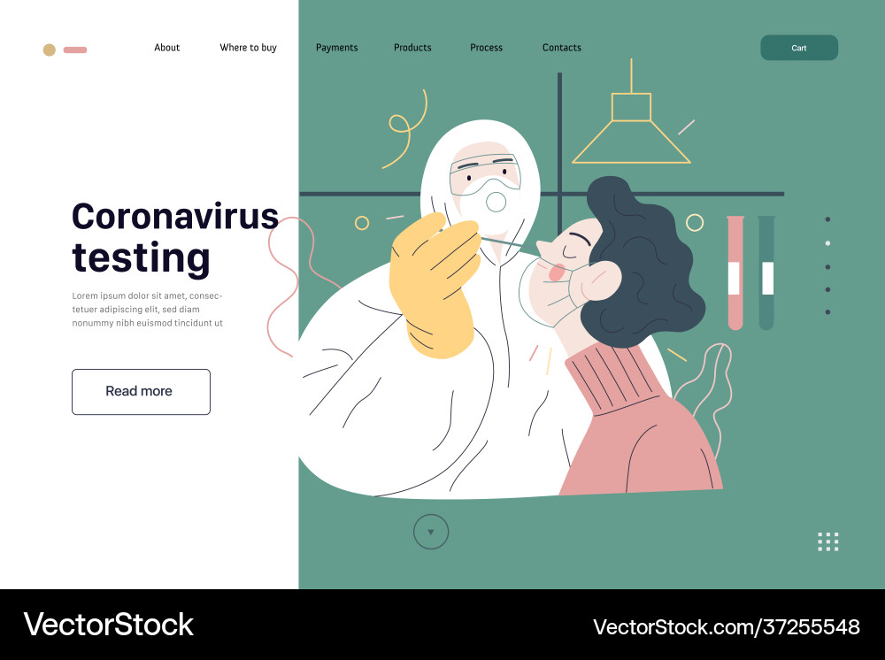 Medical tests web page template - testing Medical tests web page template - testing Vector Image