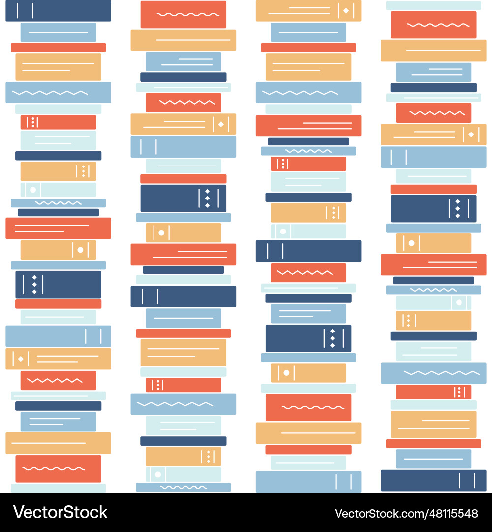 Pattern of a stack books columns from book Pattern of a stack books columns from book Vector Image