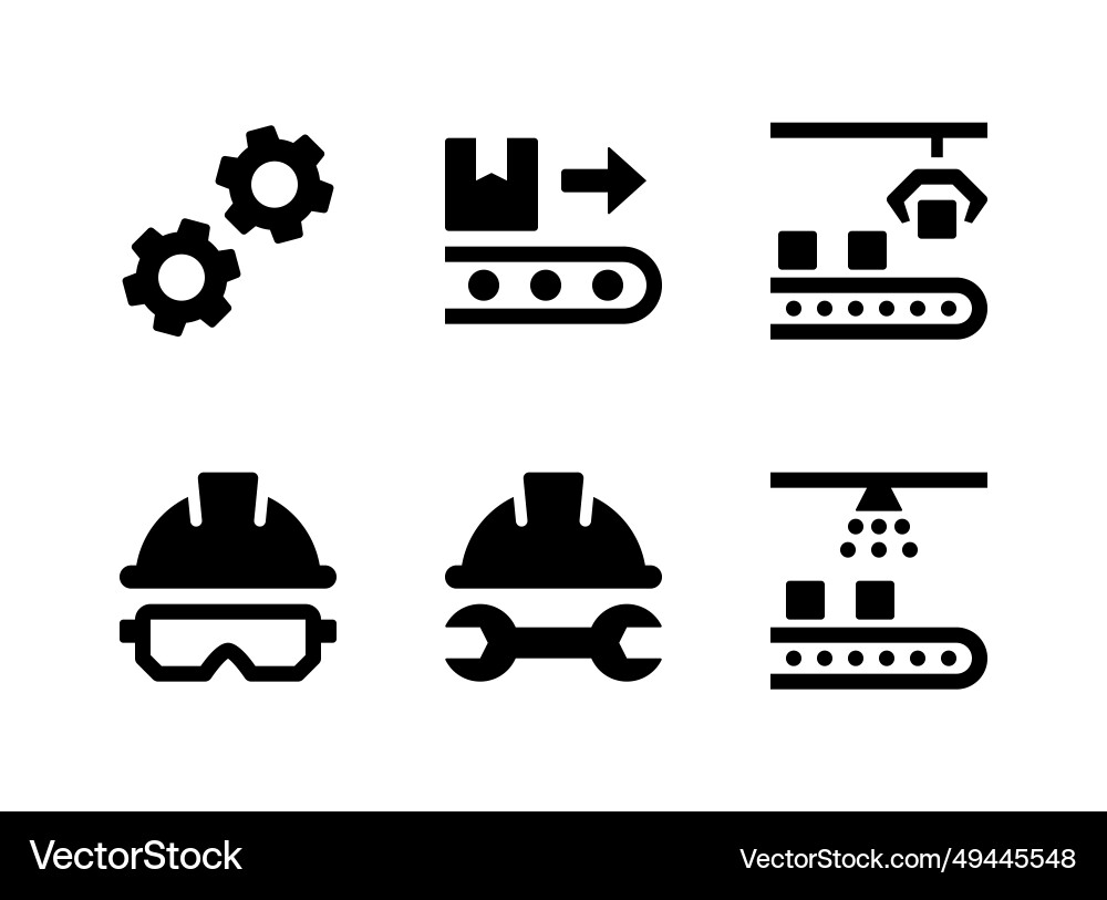 Simple set of factory related solid icons Vector Image