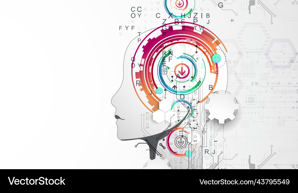 Artificial intelligence technical background Vector Image