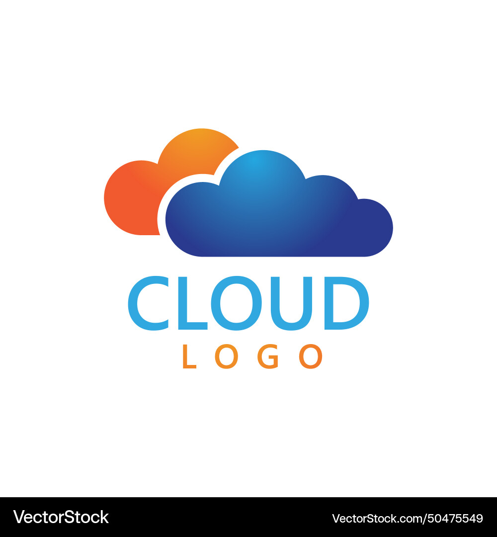 Cloud file secure upload server data logo vector image