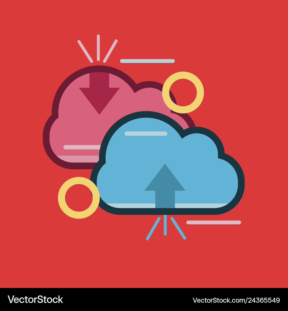 Computing cloud icon set of great flat icons use Vector Image