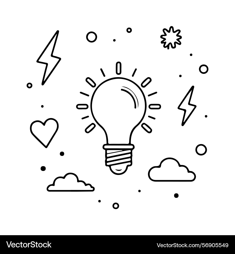 Creative lightbulb idea with design elements Vector Image
