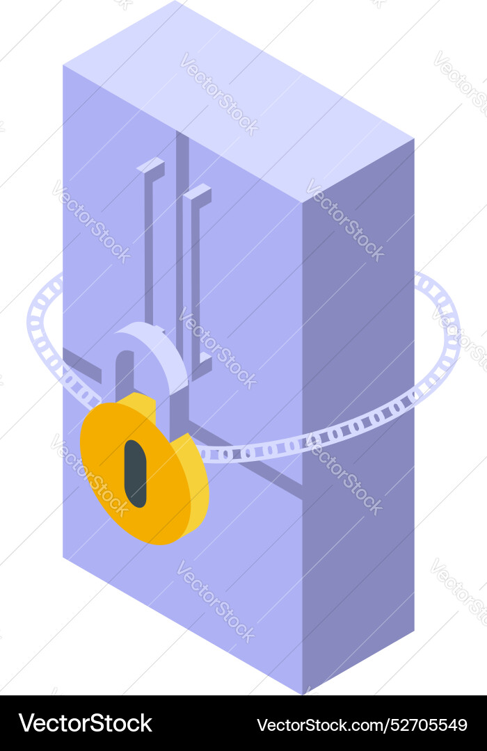 Data protection concept with server and padlock Vector Image