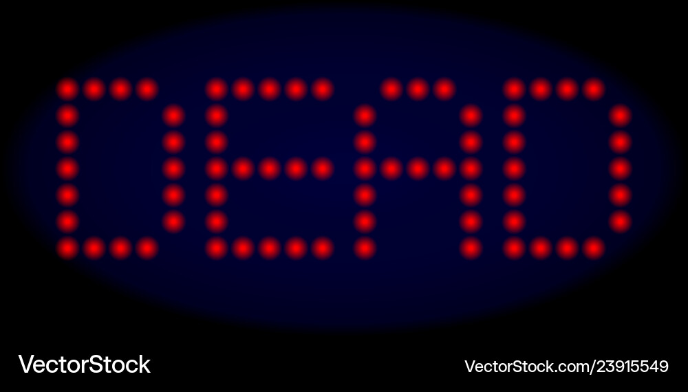 Dead led style message with glowing dots Vector Image