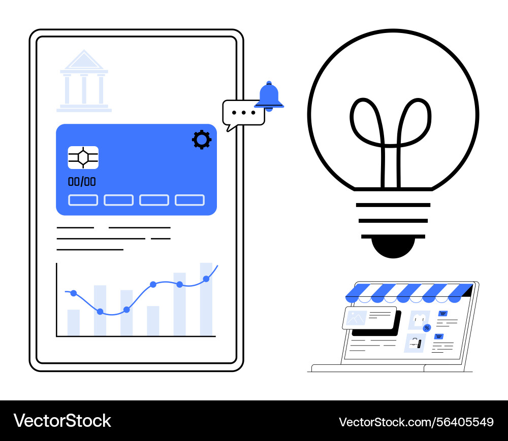 Digital banking dashboard with analytics payment Vector Image