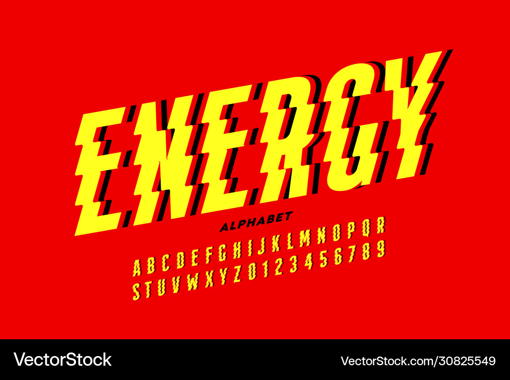 Electric Bolt Font vector image
