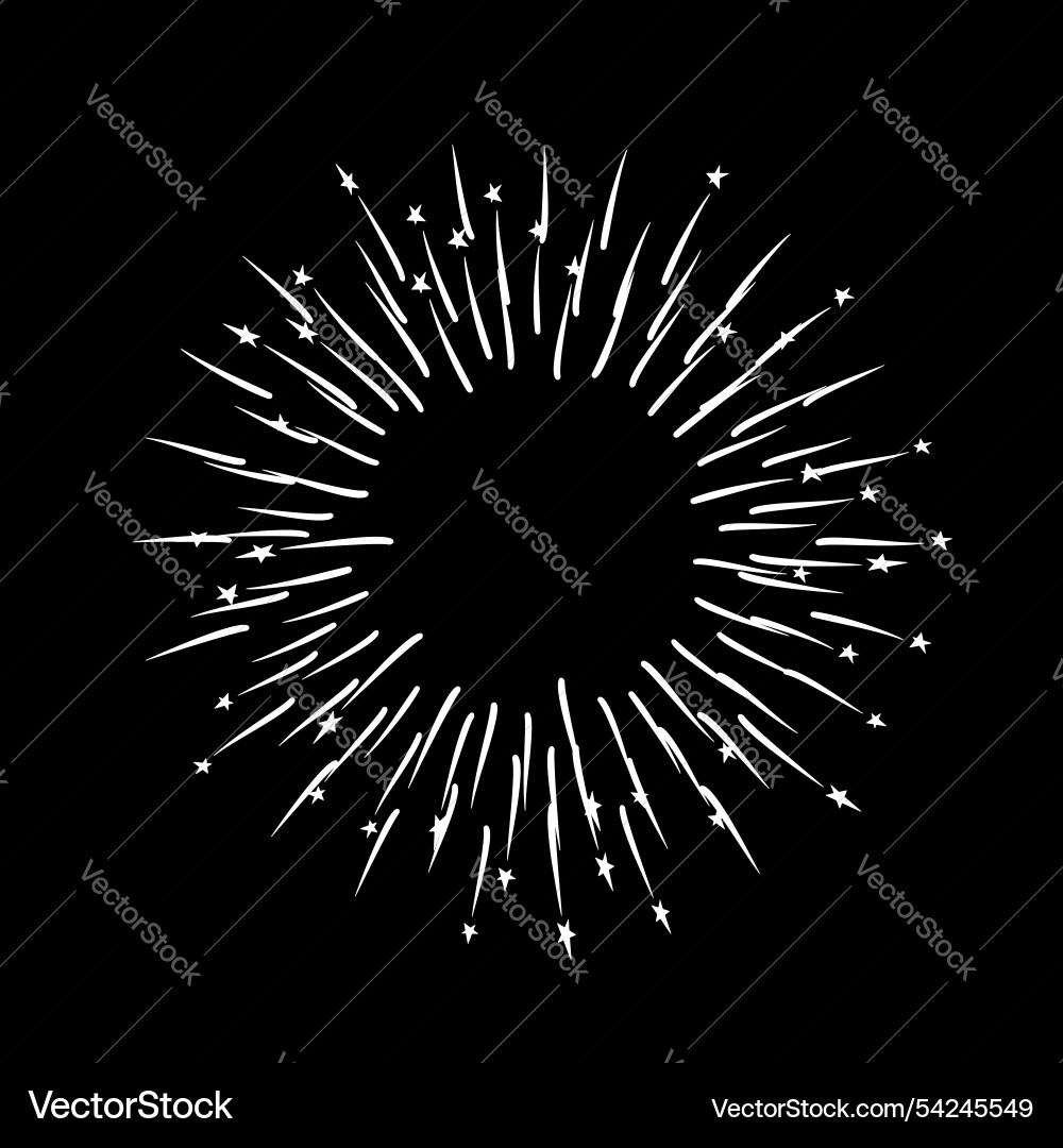 Exploding firework burst in vintage style retro vector image