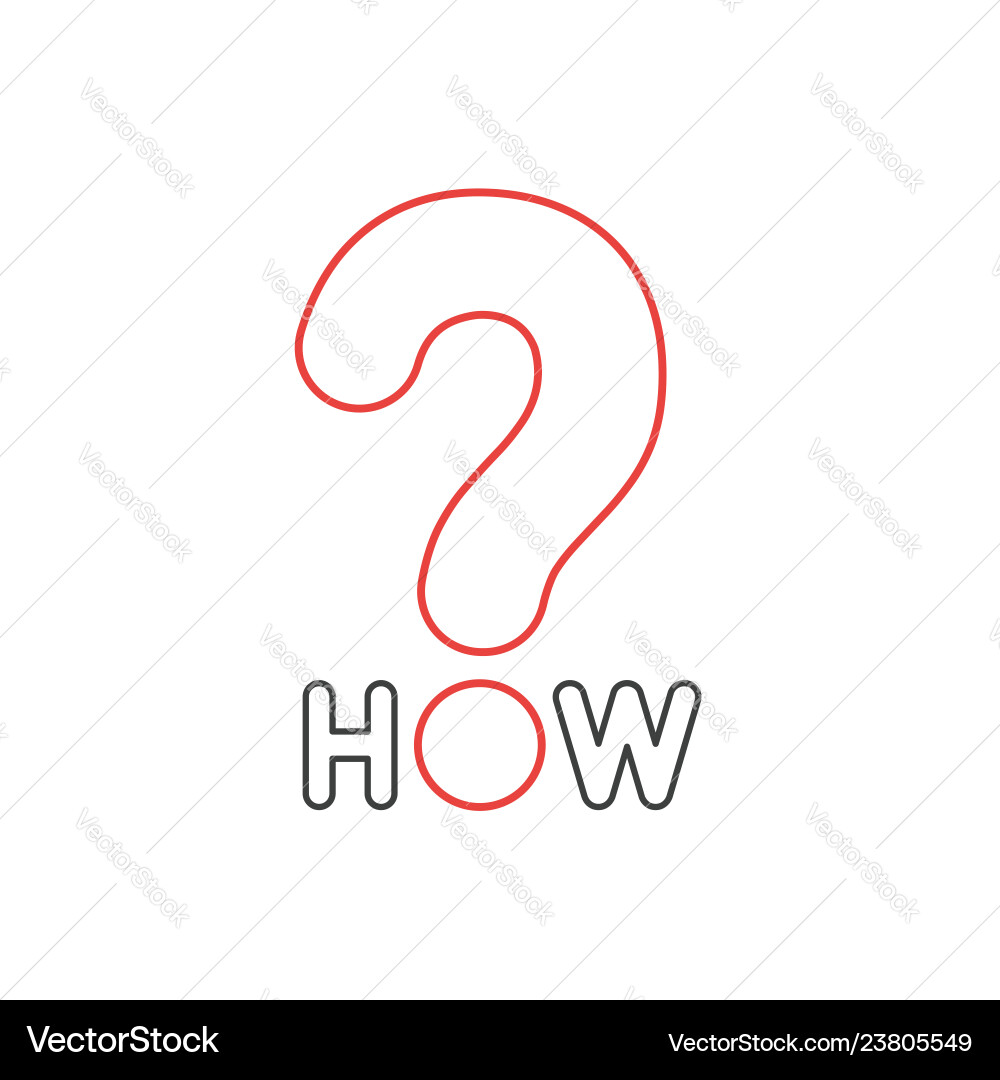 Flat design style concept how text Vector Image