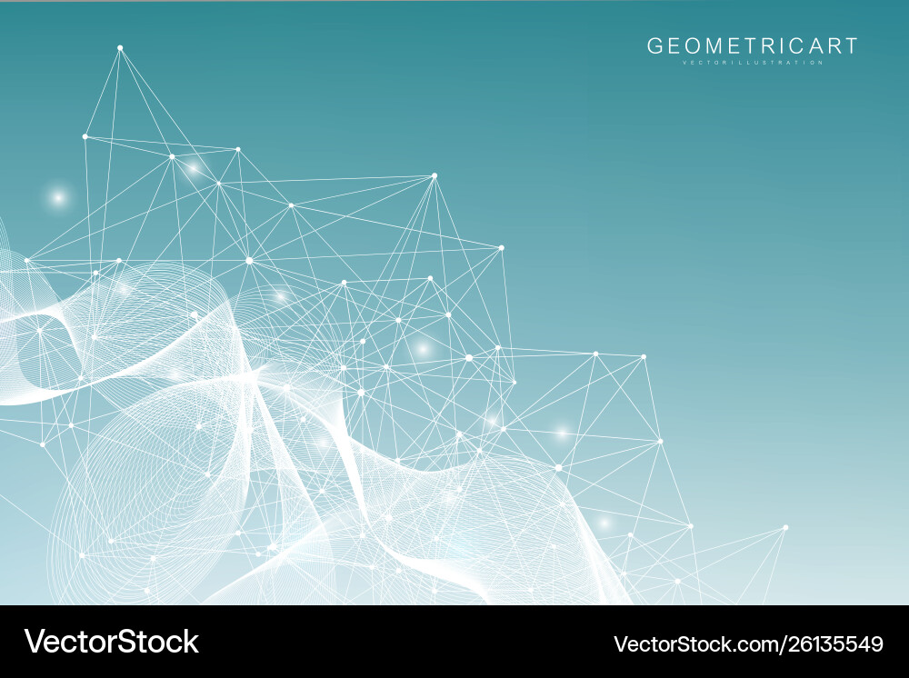Geometric abstract background with connected line Vector Image