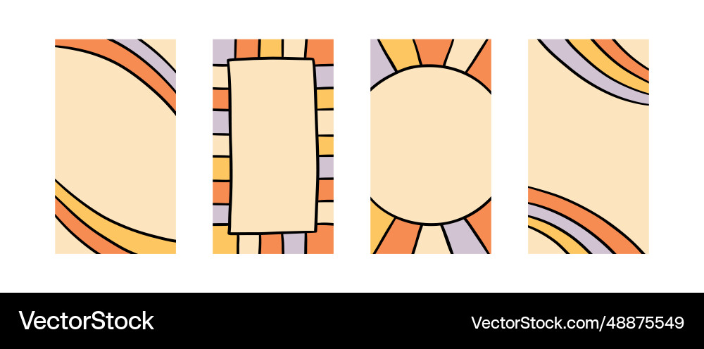 Groovy psychedelic frames in hippie style Groovy psychedelic frames in hippie style vector image