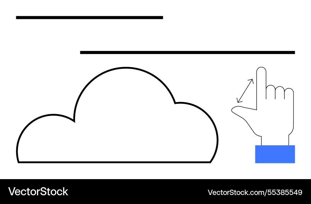 Hand gesture suggesting cloud storage with upload Hand gesture suggesting cloud storage with upload vector image