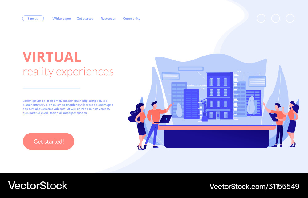 Interactive design visualization concept landing Interactive design visualization concept landing Vector Image