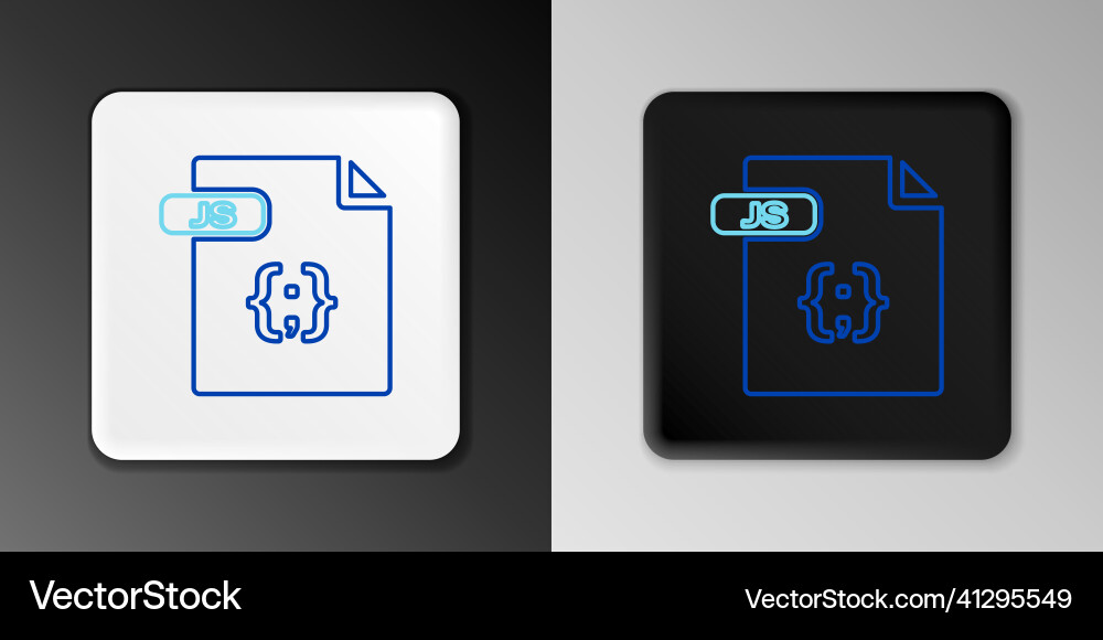 Line js file document download button icon Vector Image