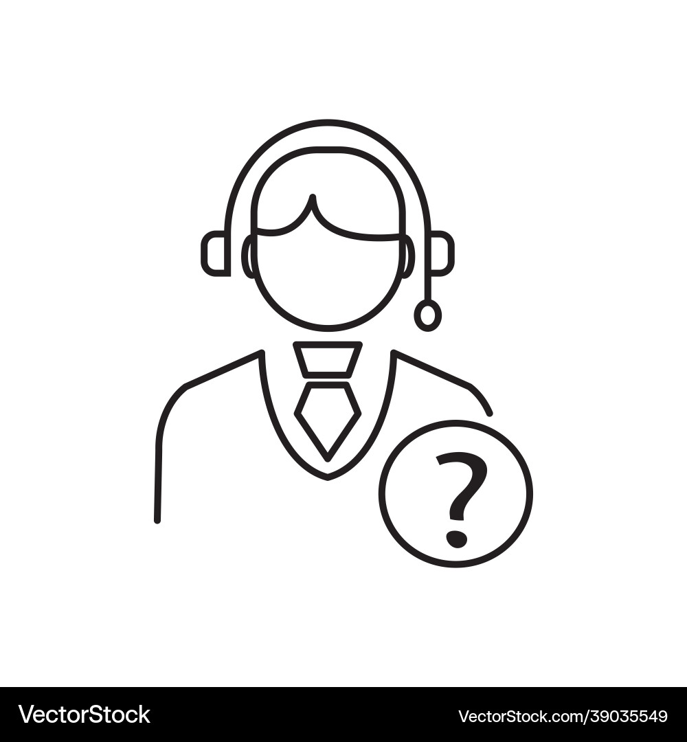 Operator character icon line design Operator character icon line design Vector Image