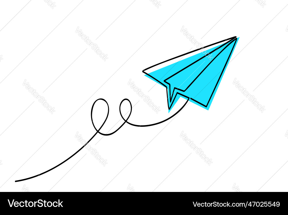 Paper plane - single line 01c Vector Image