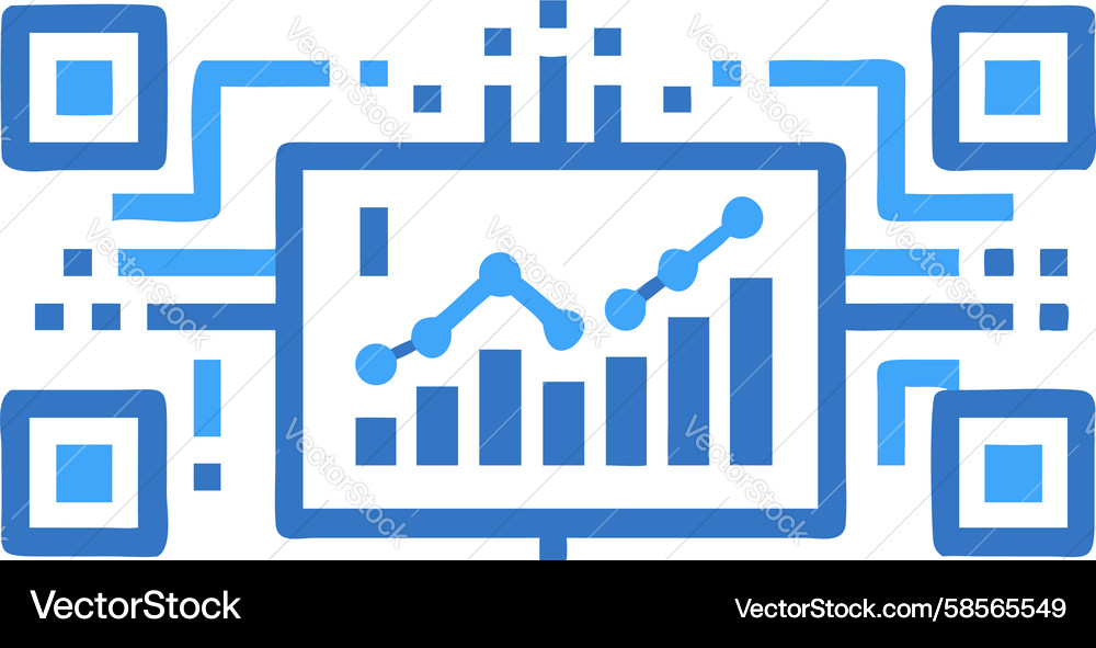QR Code Business Growth Data Vector Image