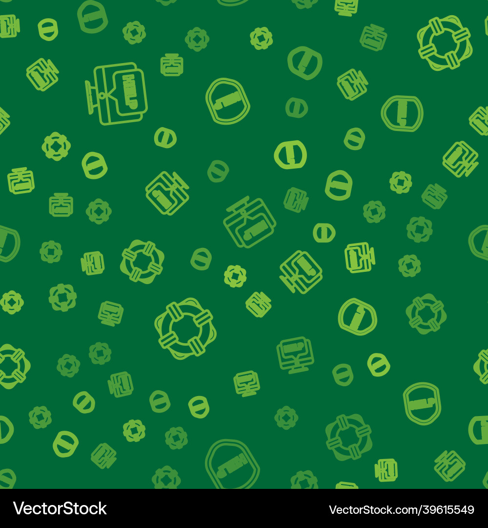 Set line computer monitor and help lifebuoy Vector Image