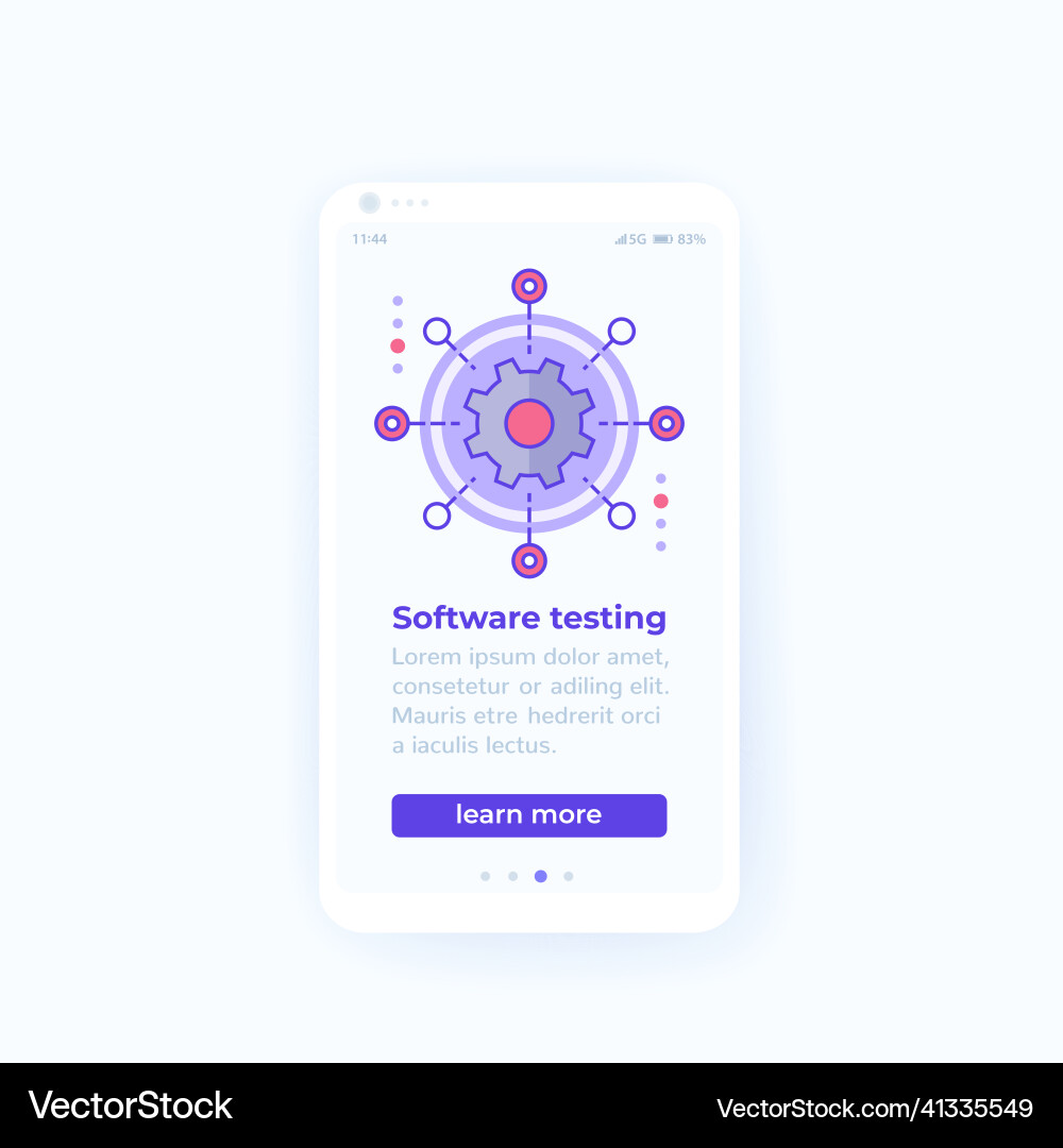 Software testing mobile banner design Vector Image