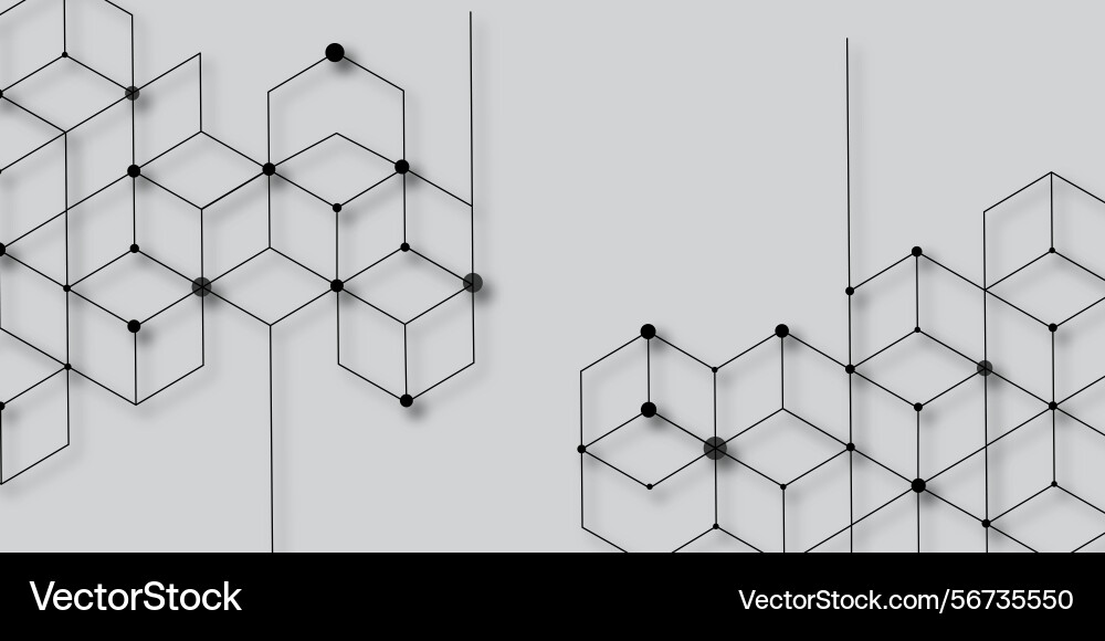 Abstract geometric pattern hexagons and lines Vector Image