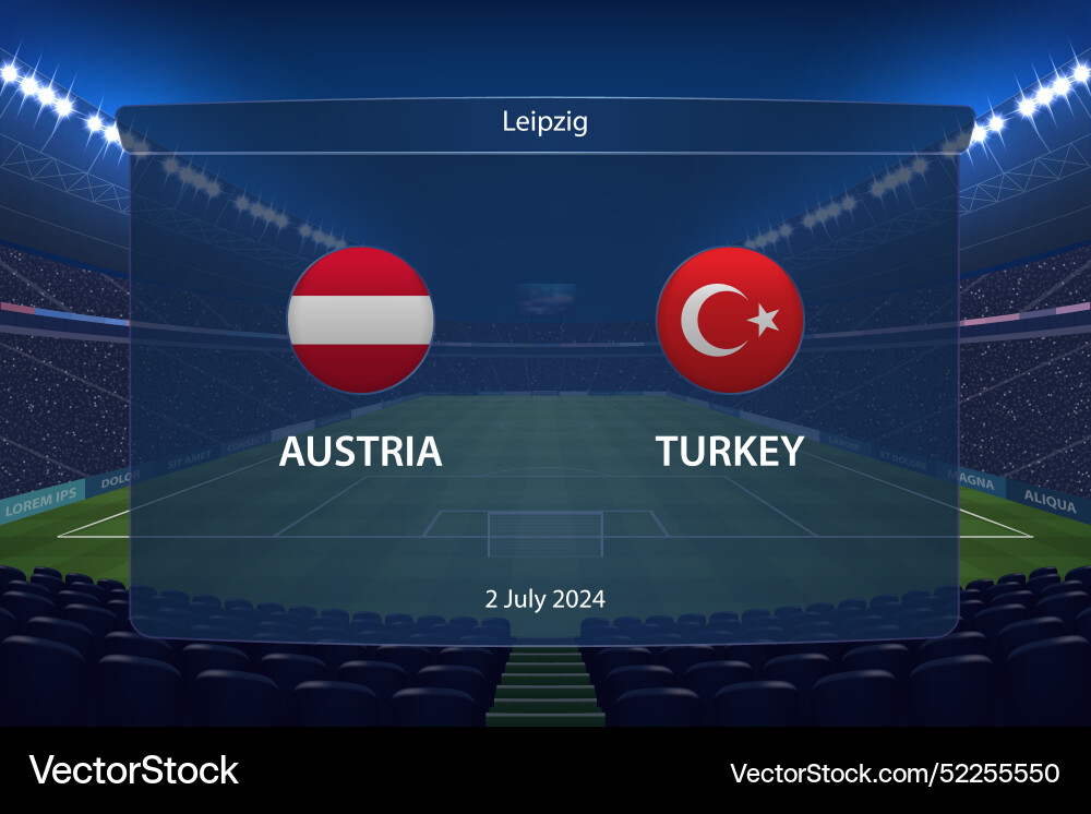 Austria vs turkey europe football tournament 2024 Austria vs turkey europe football tournament 2024 vector image