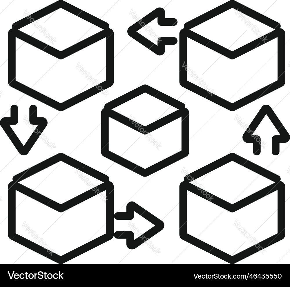 Data move icon outline block chain Data move icon outline block chain vector image
