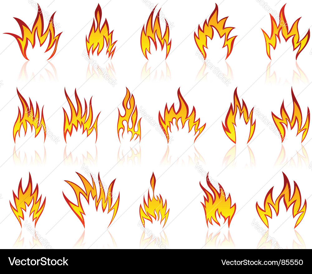 Fire patterns set Vector Image