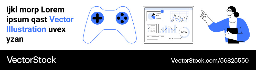 Gamer controller data analysis dashboard Gamer controller data analysis dashboard Vector Image