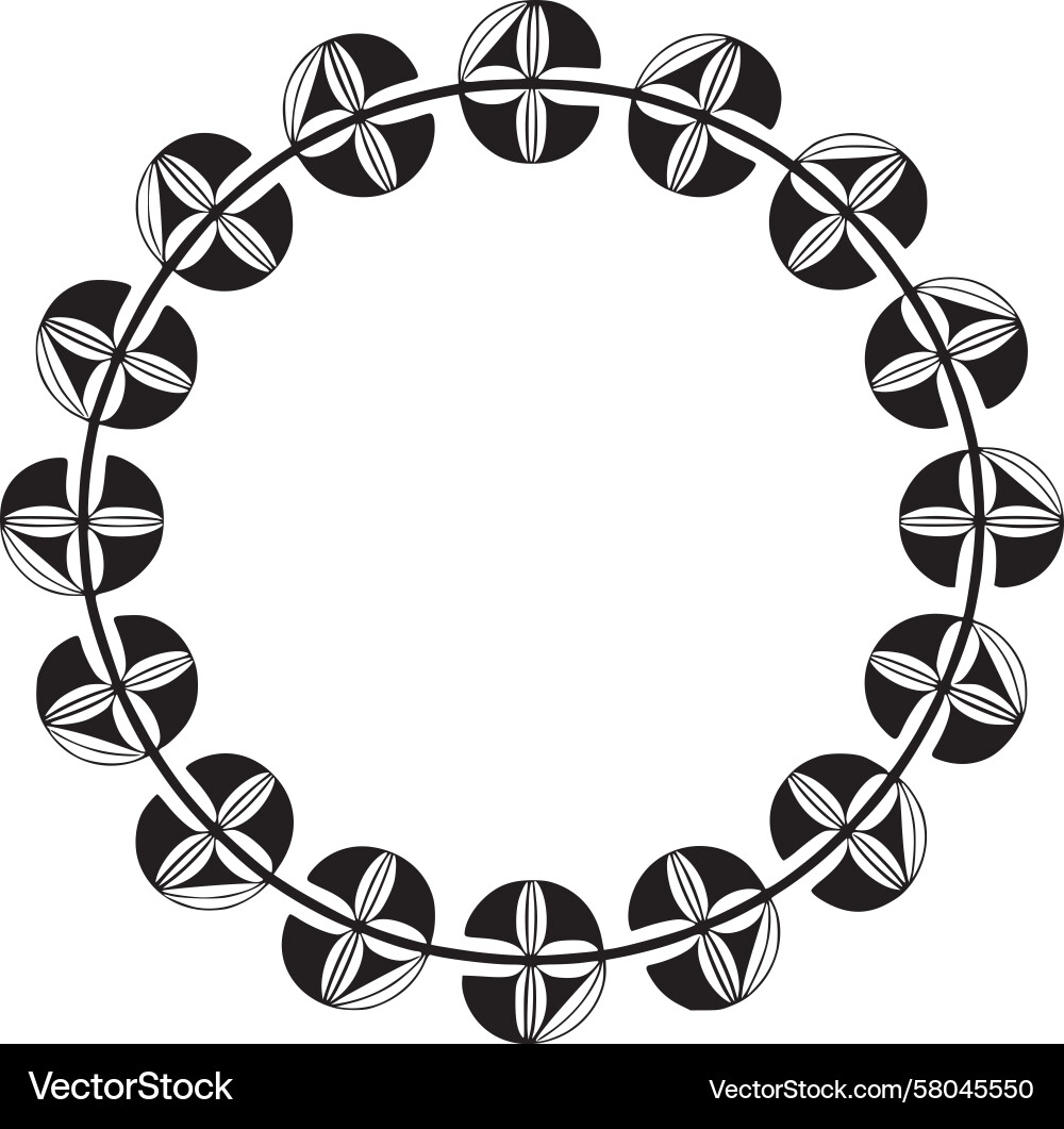 Geometric Circle Border Pattern Vector Image