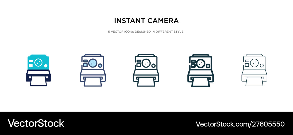 Instant camera icon in different style two Instant camera icon in different style two Vector Image