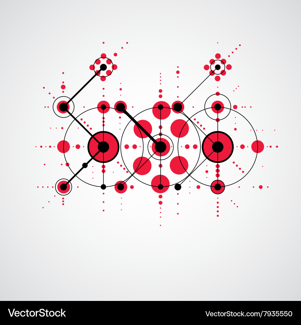 Modular bauhaus red background created from simple Vector Image