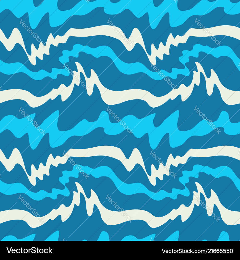 Ocean Wave Pattern - Blue & White vector image