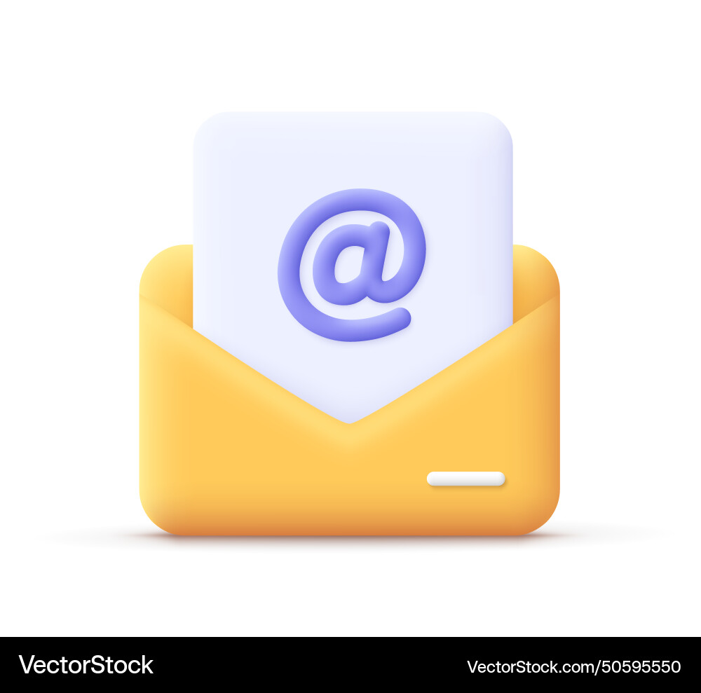 Open Envelope with Paper and Email Icon Vector Image