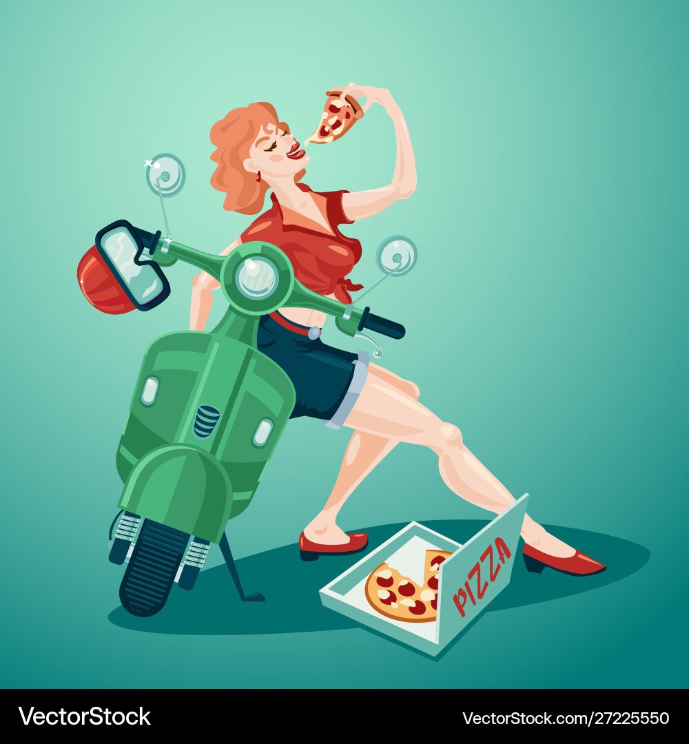 Pizza delivery pin up style young girl