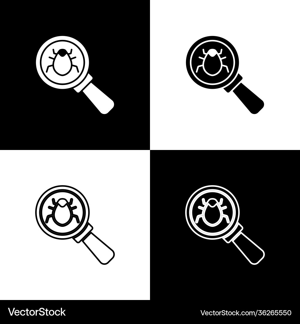 Set system bug concept icon isolated on black Set system bug concept icon isolated on black Vector Image