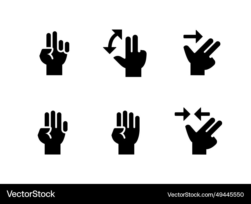 Simple set of hand gestures related solid icons Vector Image