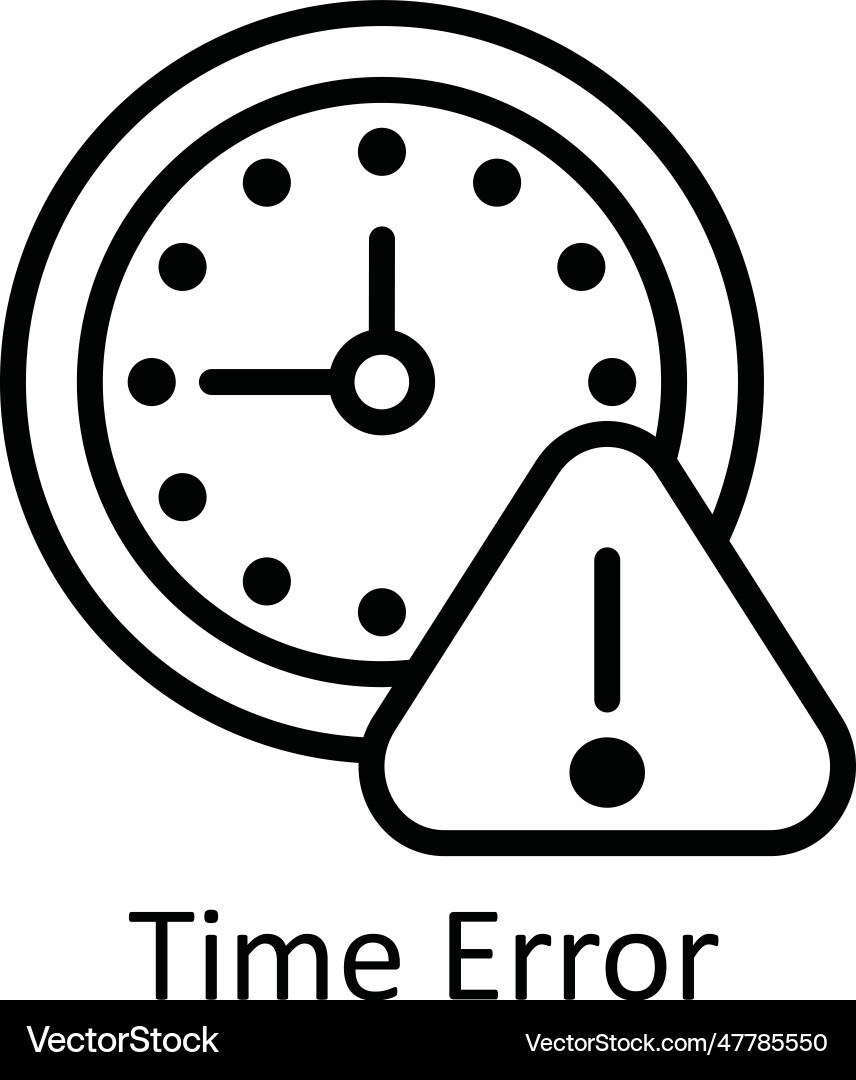 Time error outline icon design Vector Image