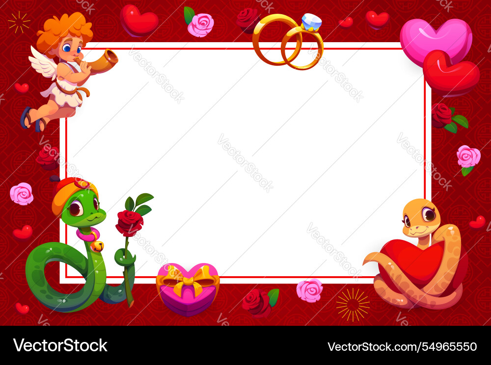 Valentines greeting card template romantic frame Valentines greeting card template romantic frame Vector Image