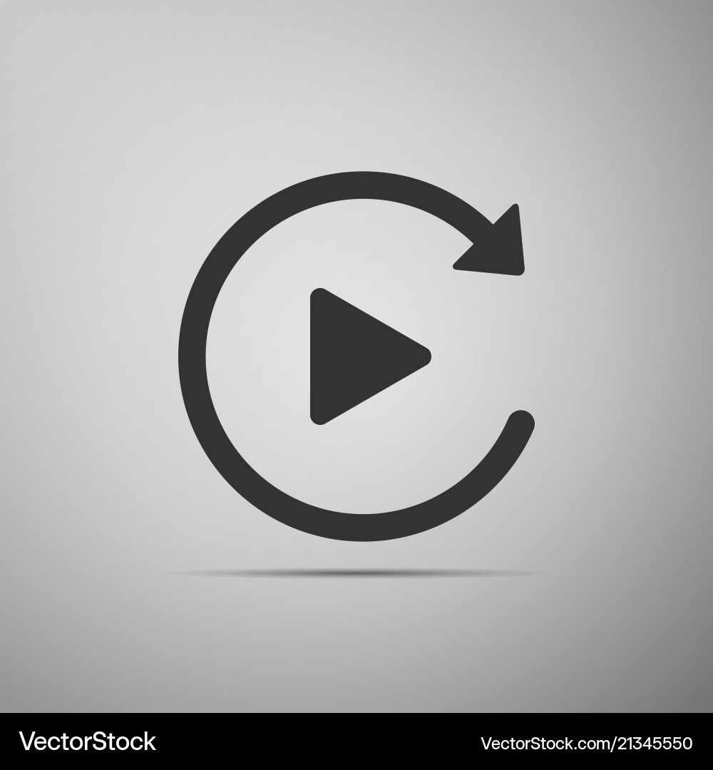 Video play button like simple replay icon Vector Image