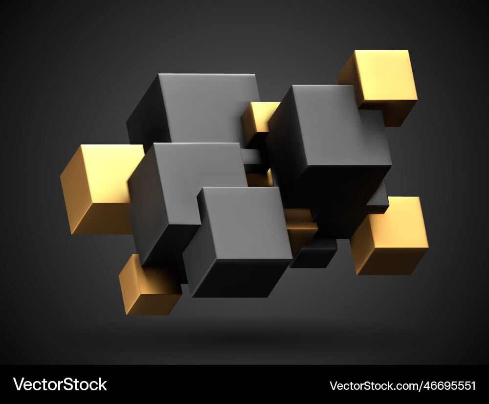 Abstract 3D Cubes Background Vector Image