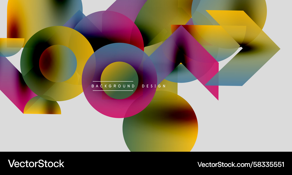Abstract colorful shapes overlap creating dynamic Vector Image