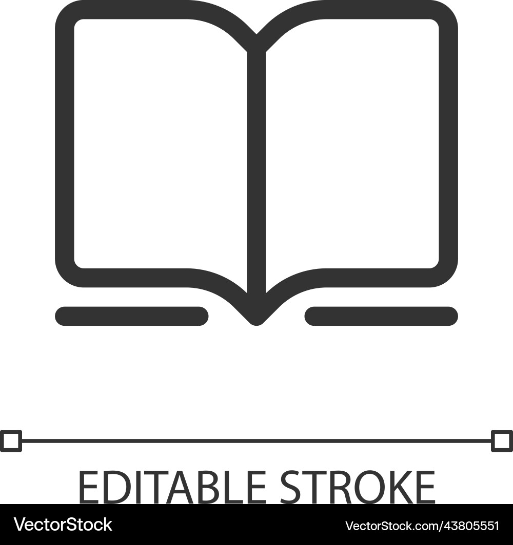 Book pixel perfect linear ui icon Book pixel perfect linear ui icon vector image