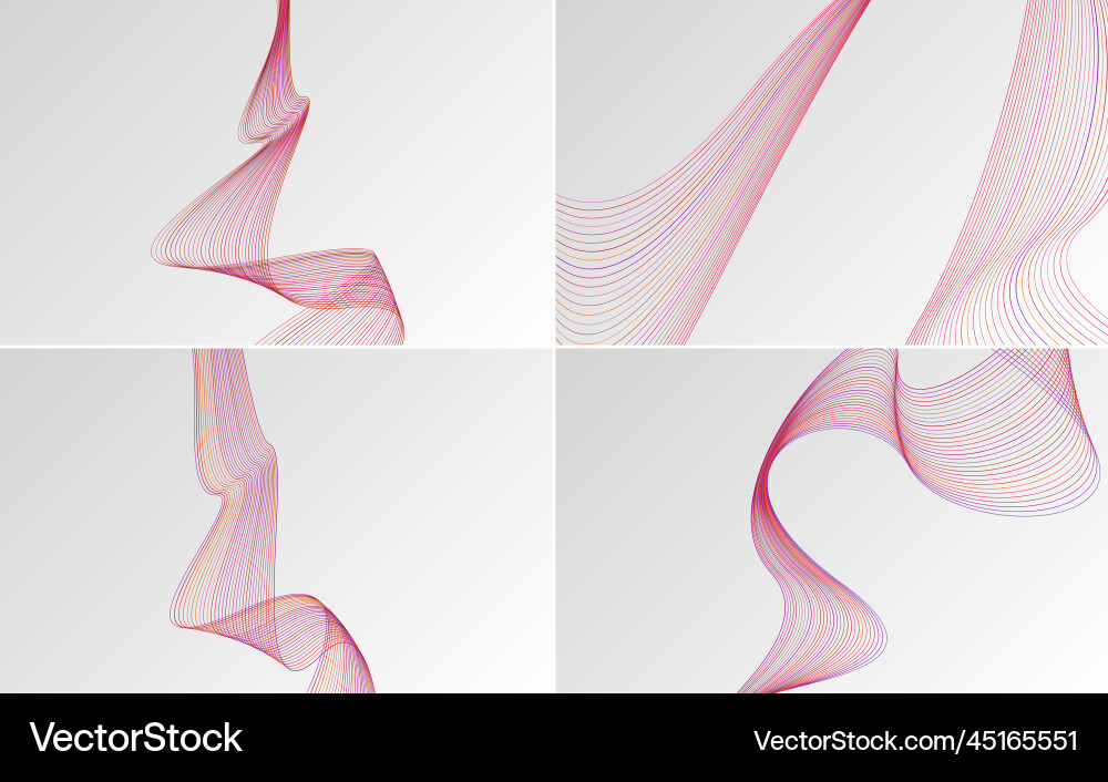 Collection of geometric minimal lines pattern set Vector Image
